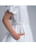 Beaded Peter Pan Collar White Satin Cute Flower Girl Dress Beaded Peter Pan Collar White Satin Cute Flower Girl Dress